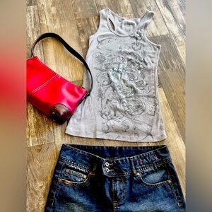 Sexy Y2K Angels & Roses Graphic Tank Top • Angels brand • Large • vintage 2000s